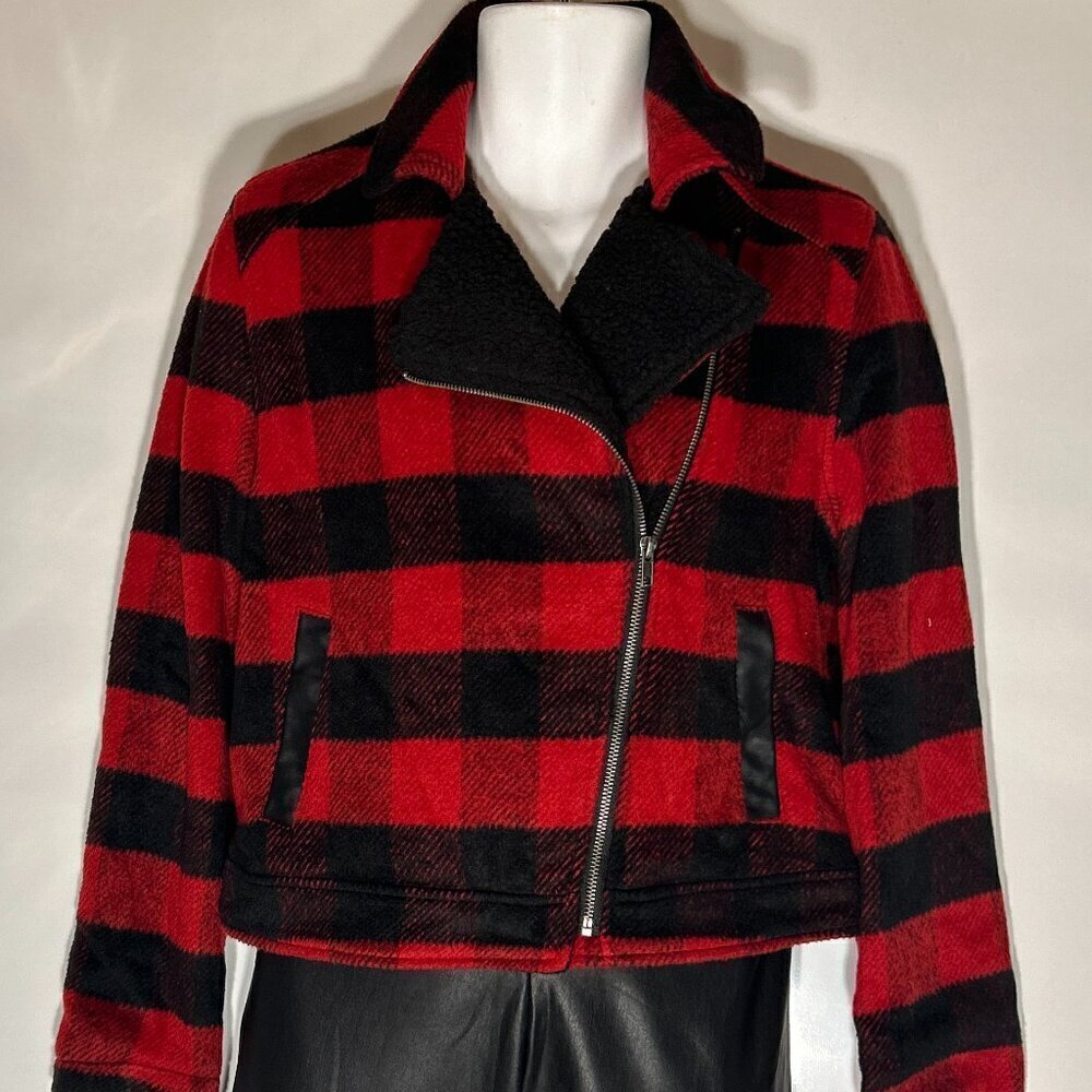 Love Chemiztry NWT SZ M Black & Red Moto Jacket Y2K Timeless 90's Street Style